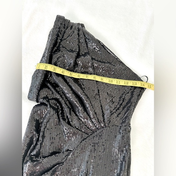 Anthropologie Eva Franco Sequin One-Shoulder Cocktail Mini Dress Size 0 - Picture 4 of 10